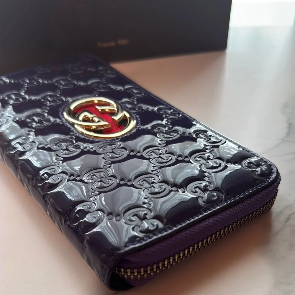 Gucci Limited Edition Purple Bamboo Guccissima Wallet - Picture 4 of 9